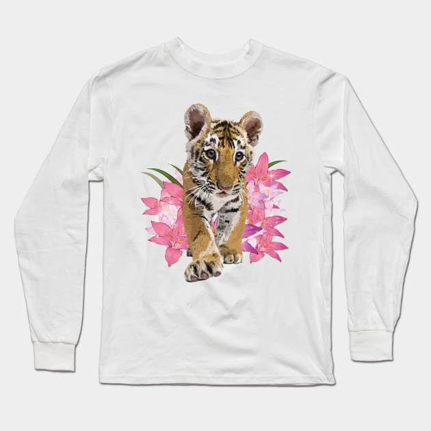 Bengal tiger Long Sleeve T-Shirt by obscurite